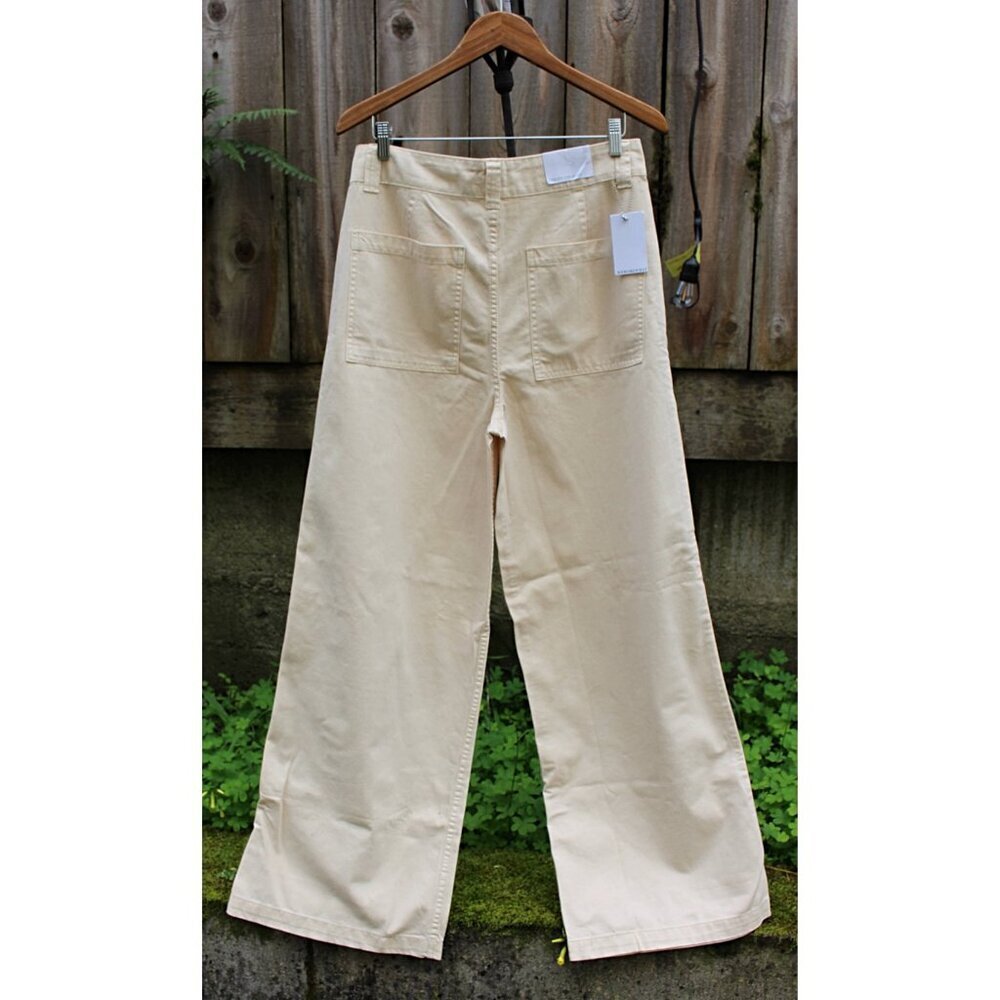 New w/Tags - sz 32 - WE WORE WHAT Utility Straight Wide Leg Jeans, Unbleached - Picture 4 of 12
